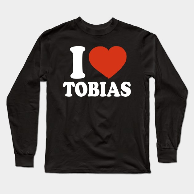 I Love Tobias Long Sleeve T-Shirt by Saulene